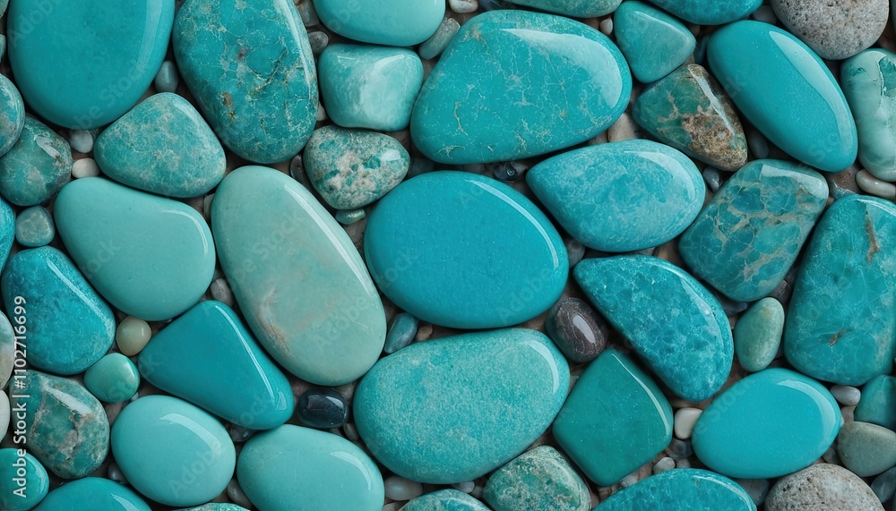 Colored blue sea stones background Top view 456