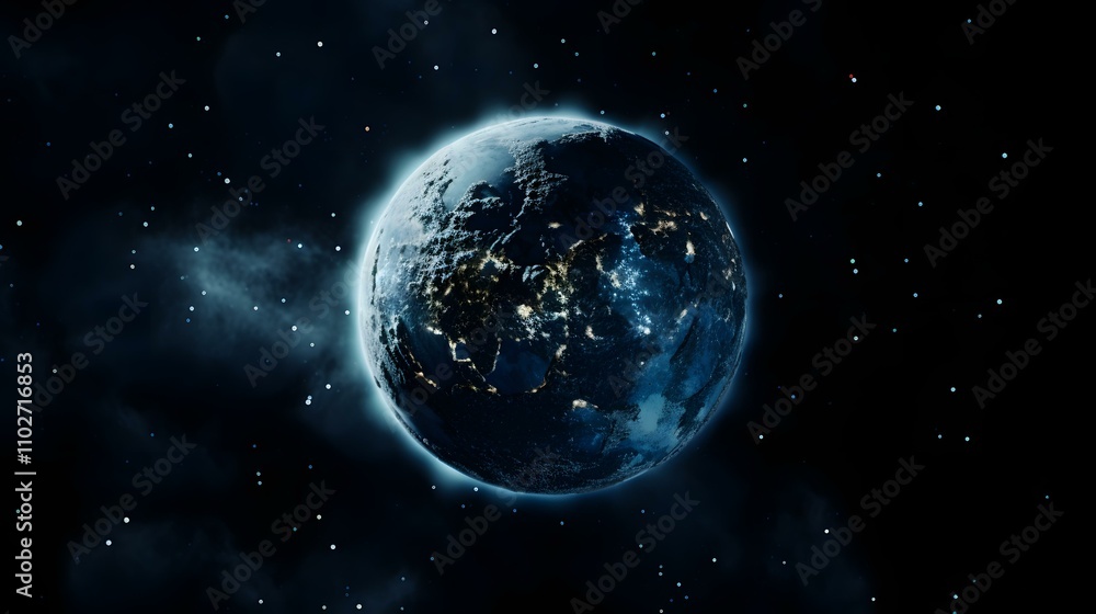 Obraz premium a planetary space view with a planet in the foreground
