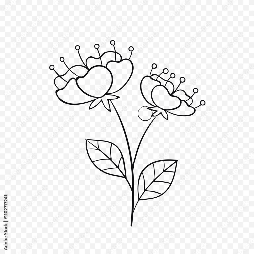 Hand drawn spring flowers illustration. floral illustration Hand drawn spring flowers illustration. floral illustration
