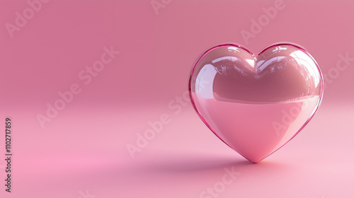 pink heart in glass