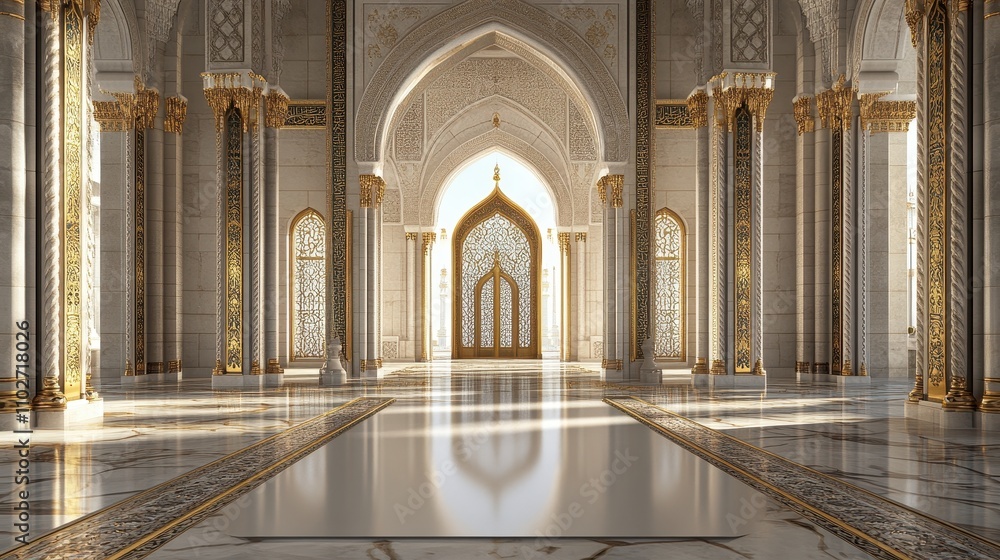 Fototapeta premium Grand Mosque Interior Architectural Design