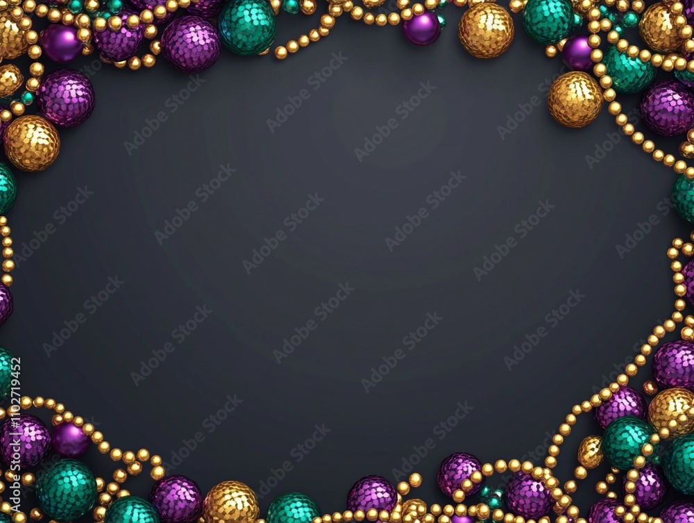 gold, purple and green Mardi Gras beads gold, purple and green Mardi Gras beads