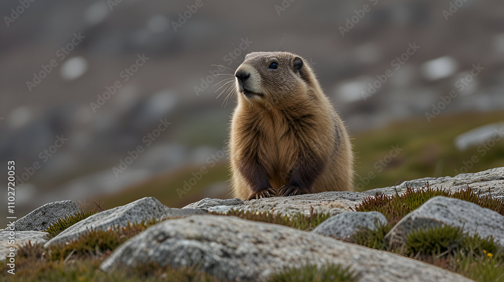 marmots in their habitat, groundhog day marmots in their habitat, groundhog day