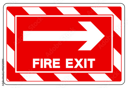 Fire Exit Arrow Right Symbol Sign, Vector Illustration, Isolate On White Background Label. EPS10