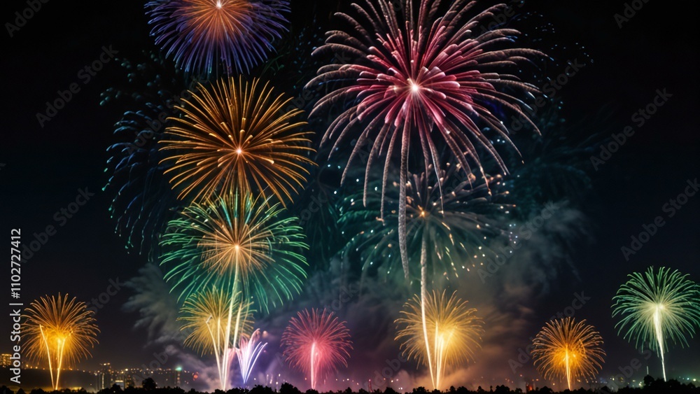 Fototapeta premium fireworks in the night sky