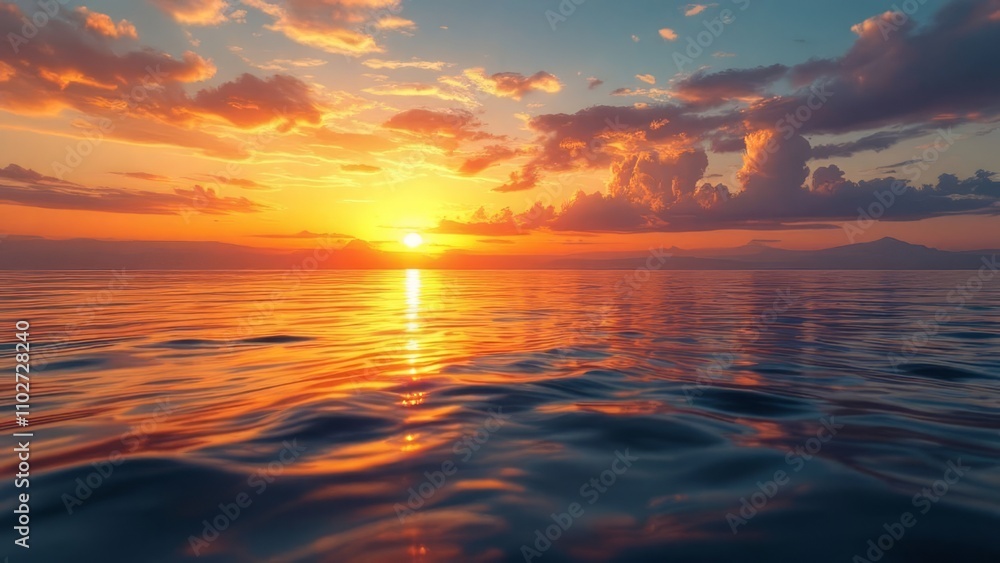 River glows; breathtaking sunset, long exposure. River glows; breathtaking sunset, long exposure.