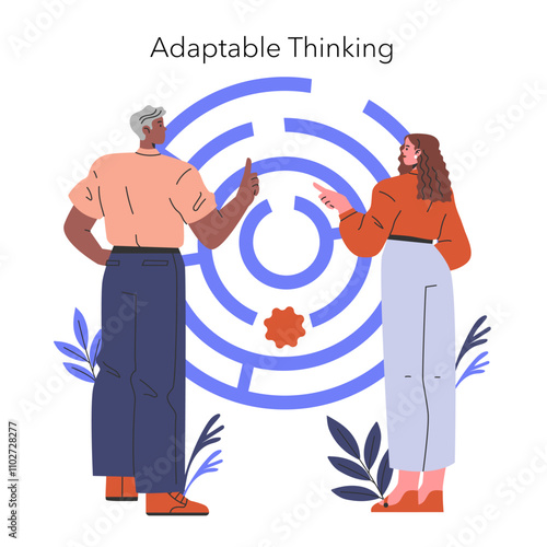 Cognitive Bias. Flat Vector Illustration