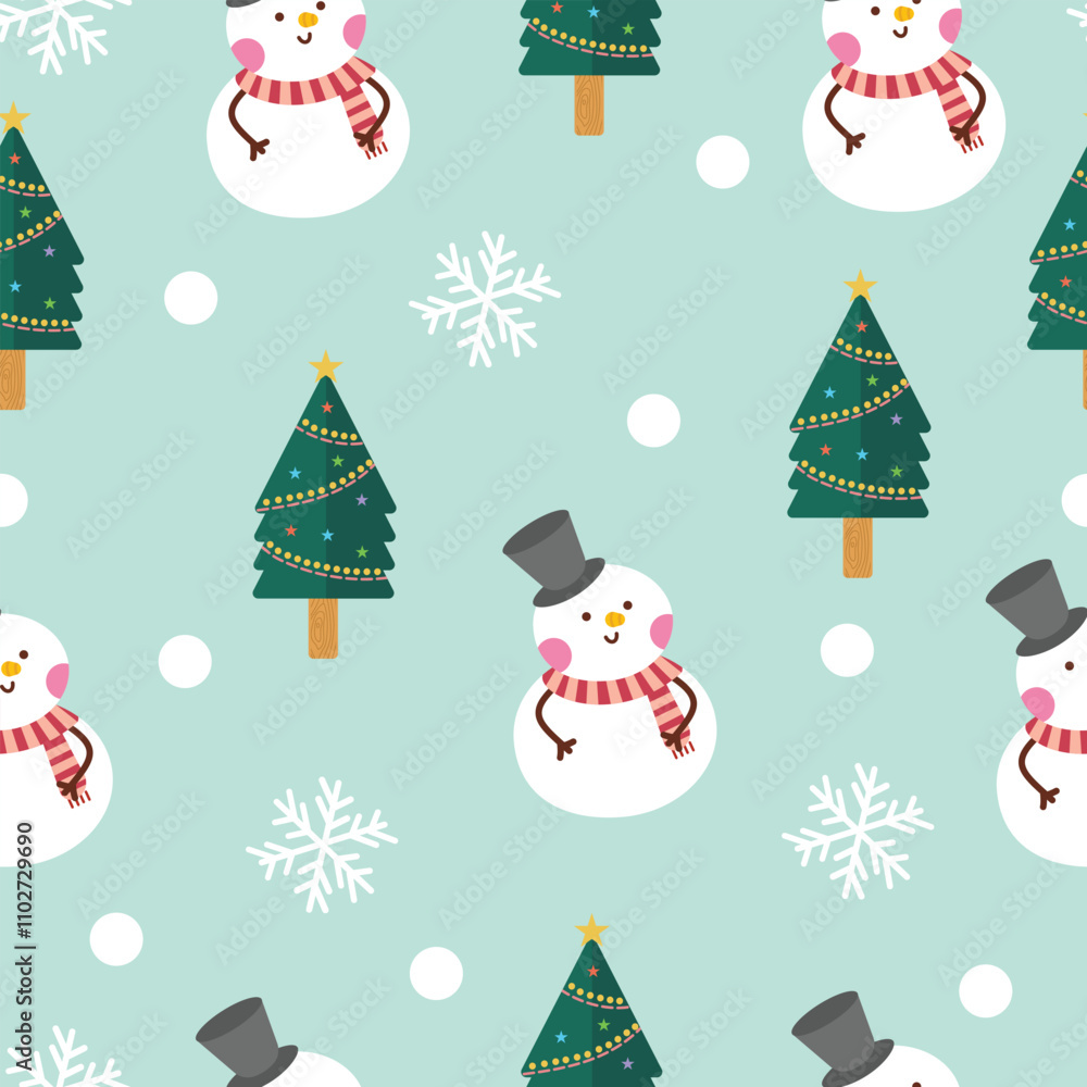 Hand drawn flat christmas seamless pattern design. Cute kawaii style. Suitable for wallpaper, backdrop, wrapping paper, children product, etc Hand drawn flat christmas seamless pattern design. Cute kawaii style. Suitable for wallpaper, backdrop, wrapping paper, children product, etc