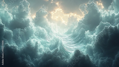 Dramatic Stormy Clouds in Ethereal Majestic Celestial Landscape