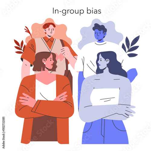 Cognitive Bias. Flat Vector Illustration
