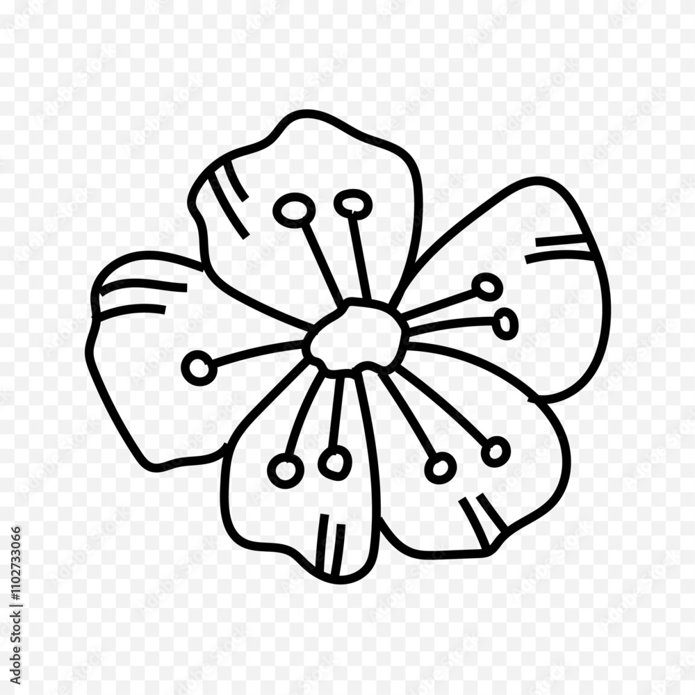 Fototapeta premium Hand drawn spring flowers illustration. floral illustration