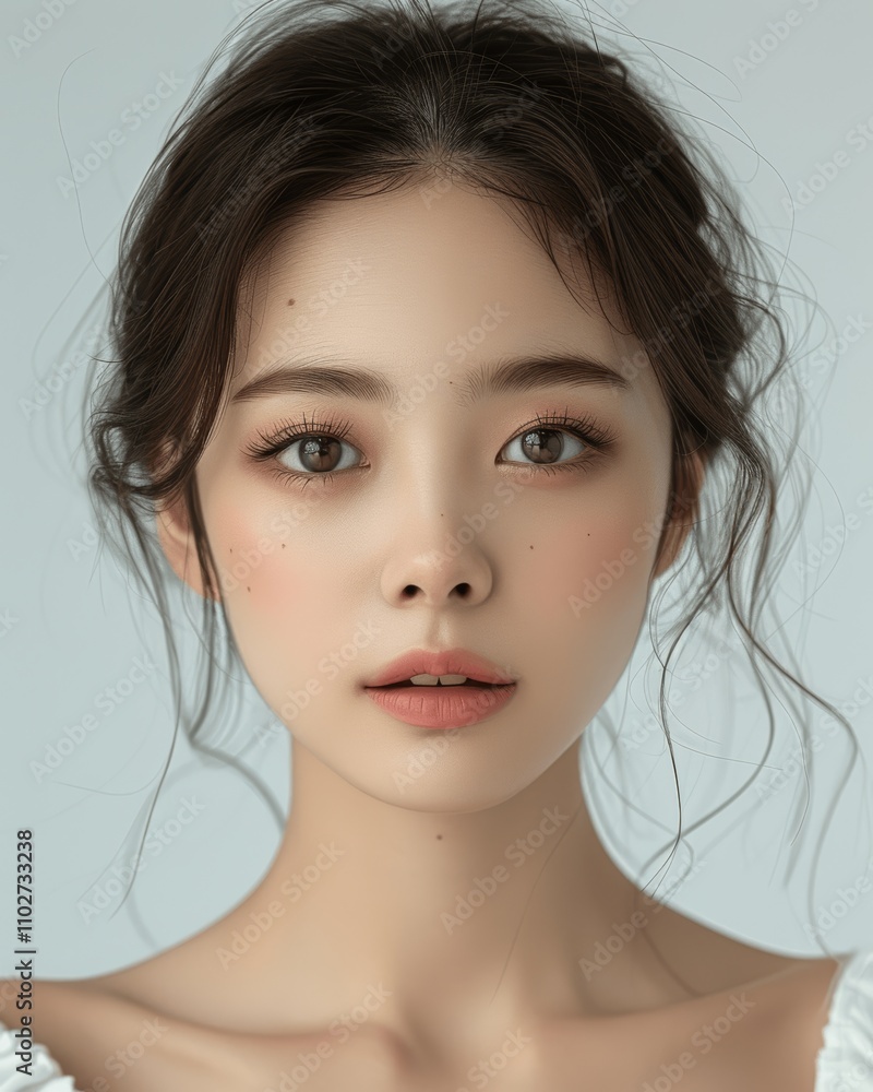Beautiful Chinese Female Model with Delicate Features in High Definition Studio Photography Beautiful Chinese Female Model with Delicate Features in High Definition Studio Photography