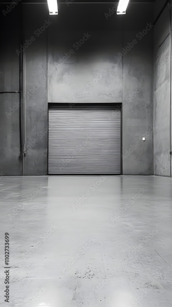 roller door or roller shutter using for factory warehouse or hangar industrial building interior consist of polished concrete floor and closed door for product display roller door or roller shutter using for factory warehouse or hangar industrial building interior consist of polished concrete floor and closed door for product display
