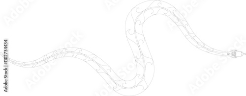 Illustration of shape as an example of snake design with line strokes, to help conceptualize formal or informal ideas in all areas of drawing