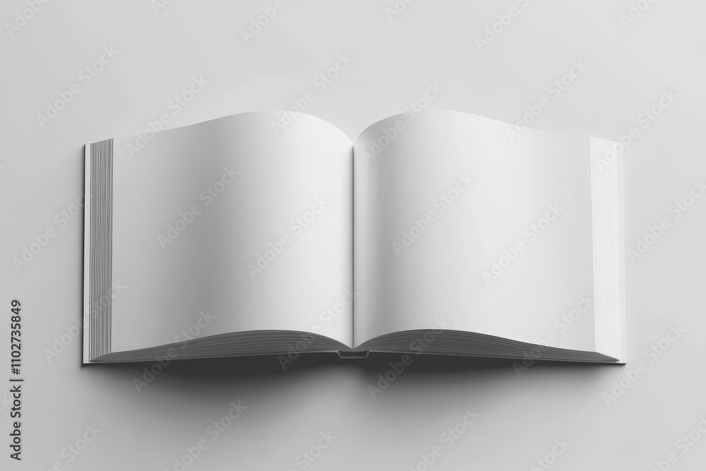 Open White Sketchbook Blank Pages Mockup Minimalist Design