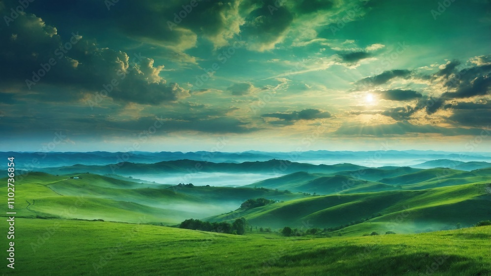 Obraz premium sunset in the mountains