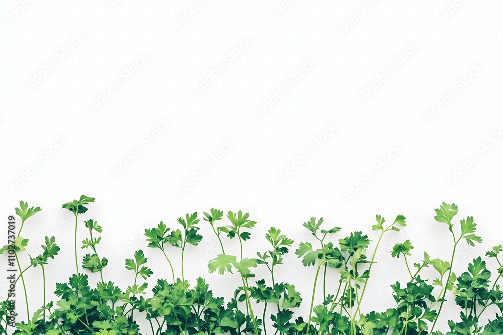 Fresh Parsley Border on White Background
Fresh Parsley Border on White Background