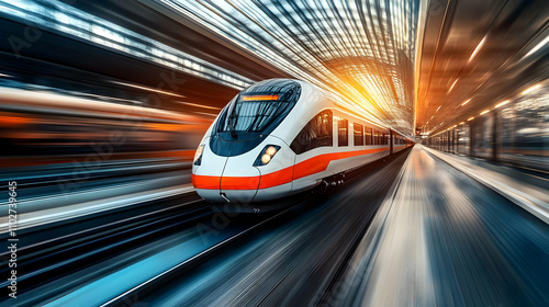 High-Speed Train Illustration - Dynamic Motion Blur