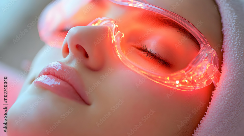 Red Light Therapy Skincare Treatment Illustration Red Light Therapy Skincare Treatment Illustration