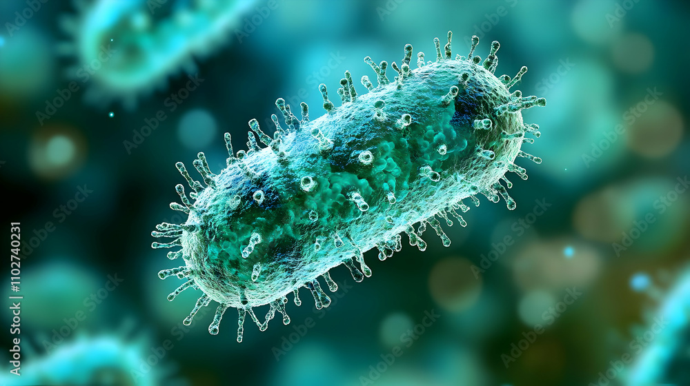 Microscopic 3D Render of Bacteria Microscopic 3D Render of Bacteria