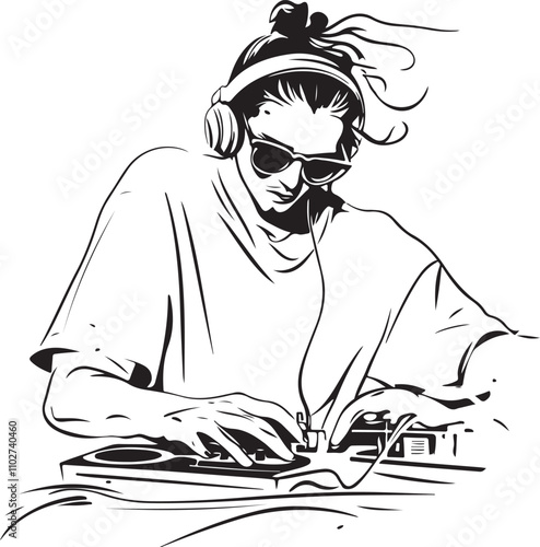 disc jockey with headphones