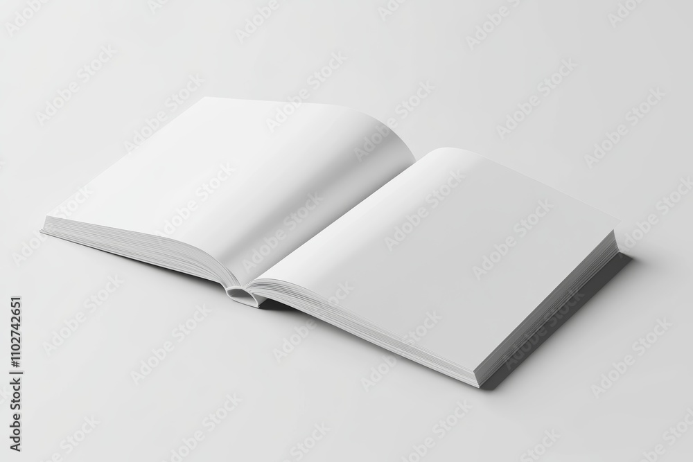Blank White Book Mockup Minimalist Design Realistic Open Pages Soft Lighting Blank White Book Mockup Minimalist Design Realistic Open Pages Soft Lighting