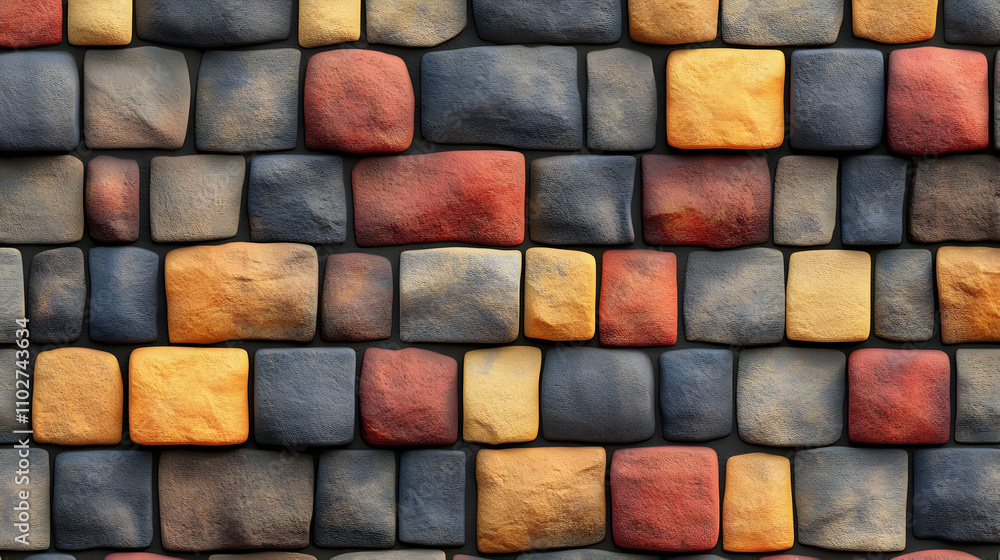 Colorful Stone Wall 3D Texture Colorful Stone Wall 3D Texture