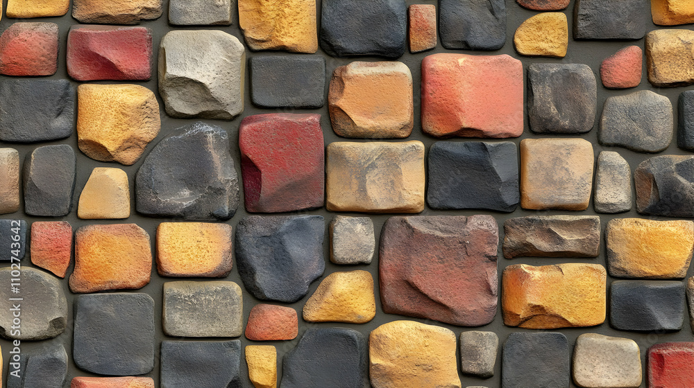 Colorful Stone Wall Background Texture Colorful Stone Wall Background Texture