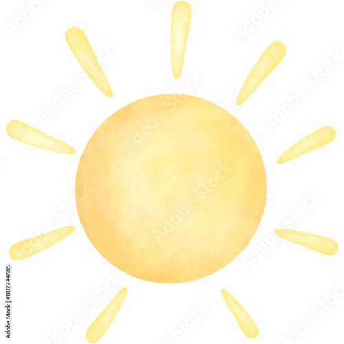 watercolor the sun 
