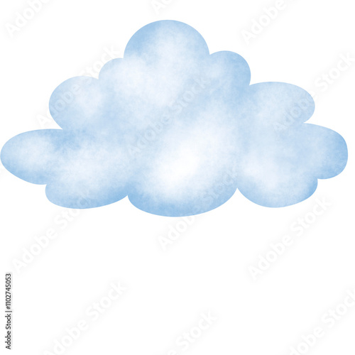 watercolor hand paint blue sky with clouds	
