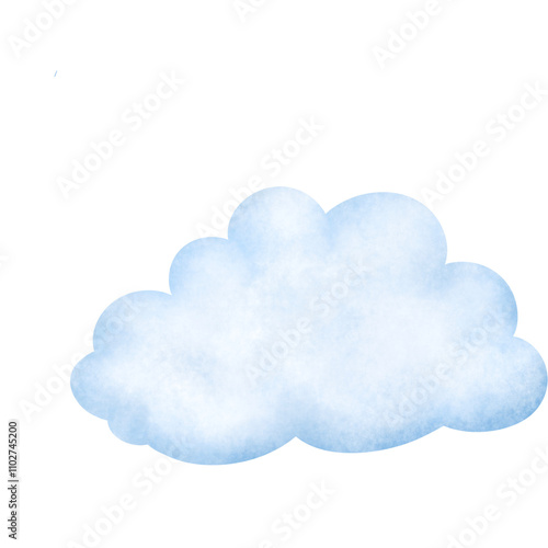 watercolor hand paint blue sky with clouds	

