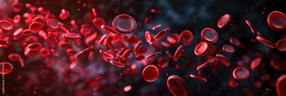 Flowing red blood cells Microbiology concept Flowing red blood cells Microbiology concept