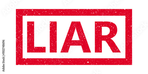 Red liar stamp. Liar stamp with texture isolated on white background.