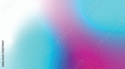 Abstract background with pink and turquoise gradient and white noise grain effect for poster, banner, wallpaper, backdrop design