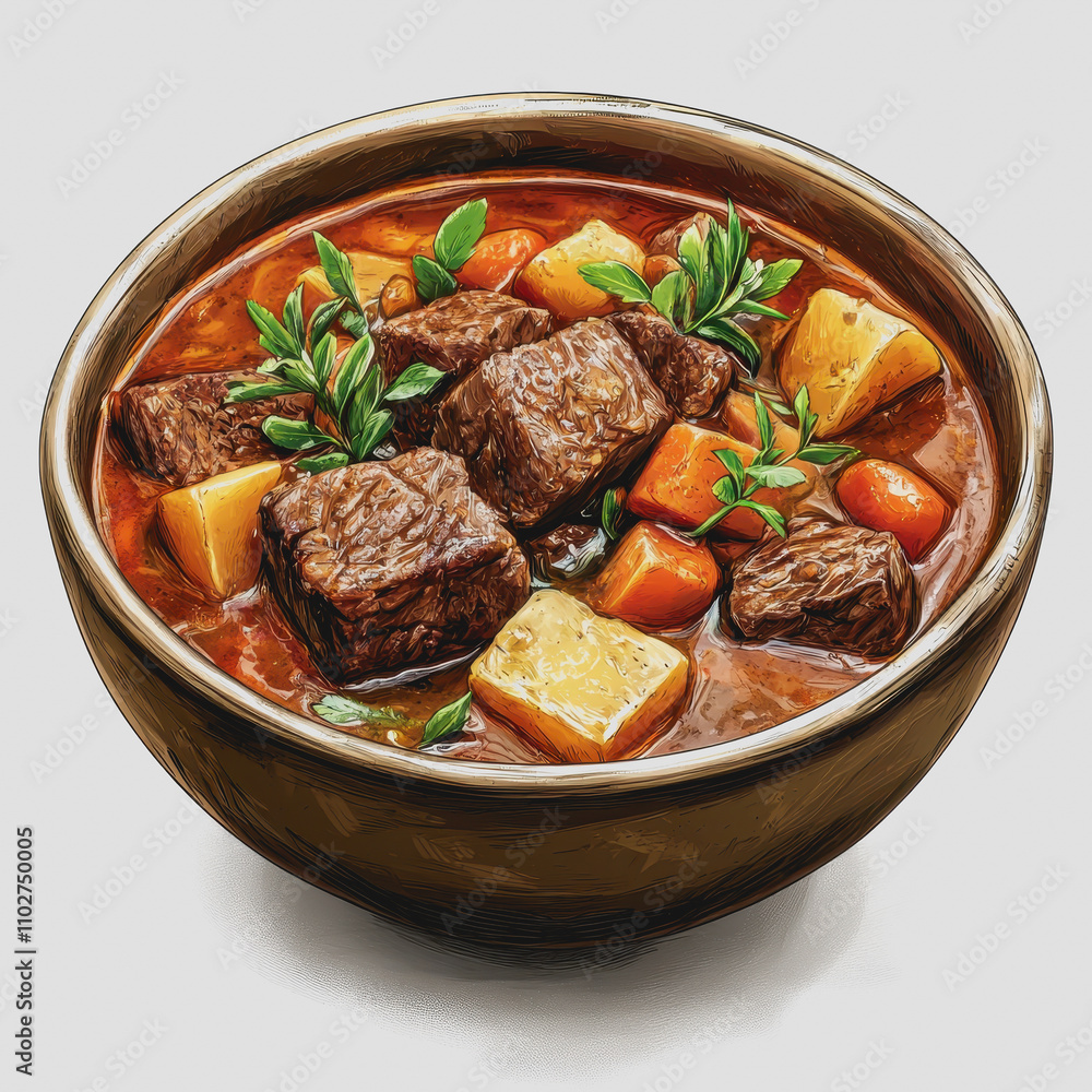 Rich and Hearty Beef Stew in a Rustic Bowl Featuring Tender Cubes of Beef, Colorful Vegetables, and Fresh Herbs Ready to Satisfy Any Appetite Rich and Hearty Beef Stew in a Rustic Bowl Featuring Tender Cubes of Beef, Colorful Vegetables, and Fresh Herbs Ready to Satisfy Any Appetite