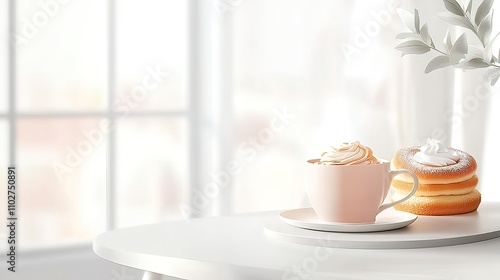 Wallpaper Mural Cozy Bakery Scene with Cupcake and Freshly Baked Treat Torontodigital.ca