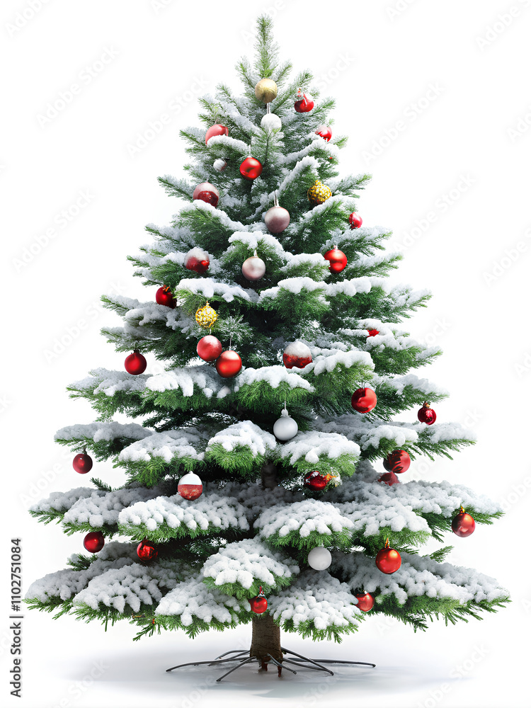 Christmas Tree with Snow isolated on white background, Clipping path Christmas Tree with Snow isolated on white background, Clipping path