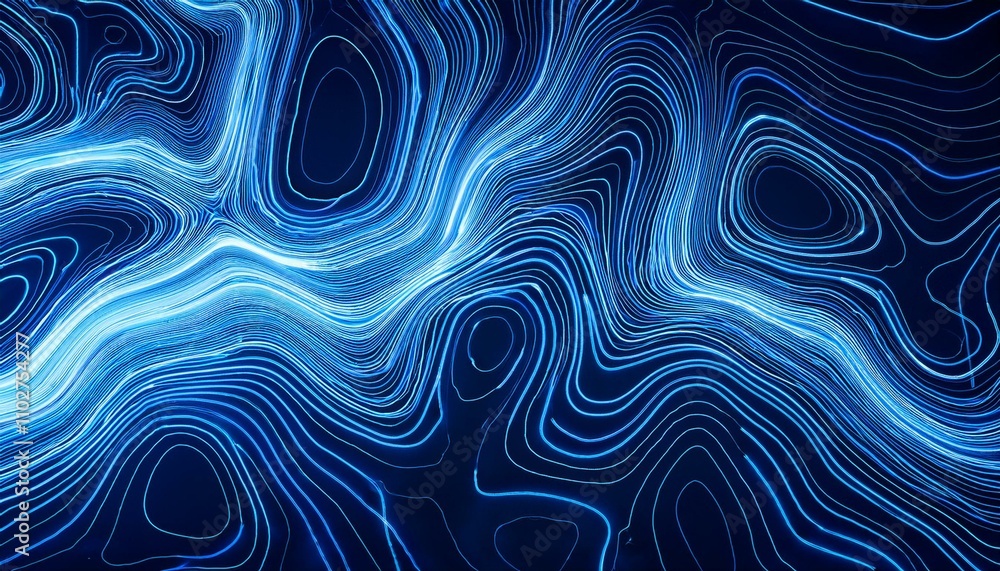 Abstract blue lines swirl creating a mesmerizing digital art piece. Abstract blue lines swirl creating a mesmerizing digital art piece.