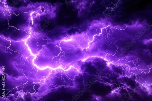 Obraz na płótnie A stormy atmosphere highlighted by a bright purple flash of lightning w salonie