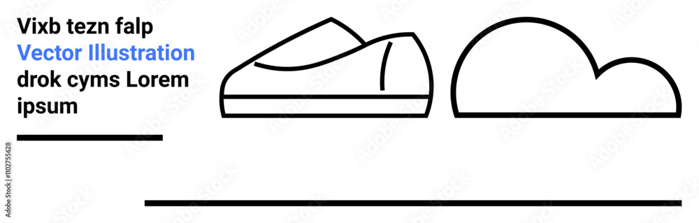 Line art shoe and cloud, minimalistic design. Includes placeholder text Vixb tezn falp, drok cyms Lorem ipsum. Ideal for websites, print, branding, advertising, e-commerce, fashion. Landing page Line art shoe and cloud, minimalistic design. Includes placeholder text Vixb tezn falp, drok cyms Lorem ipsum. Ideal for websites, print, branding, advertising, e-commerce, fashion. Landing page