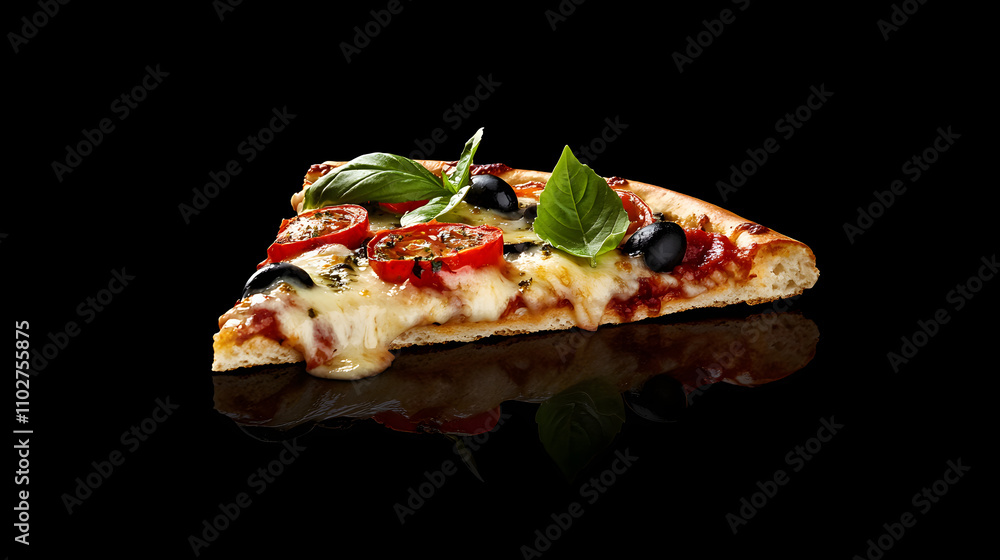 Gourmet Pizza Slice with Fresh Ingredients: A Visual Feast Gourmet Pizza Slice with Fresh Ingredients: A Visual Feast