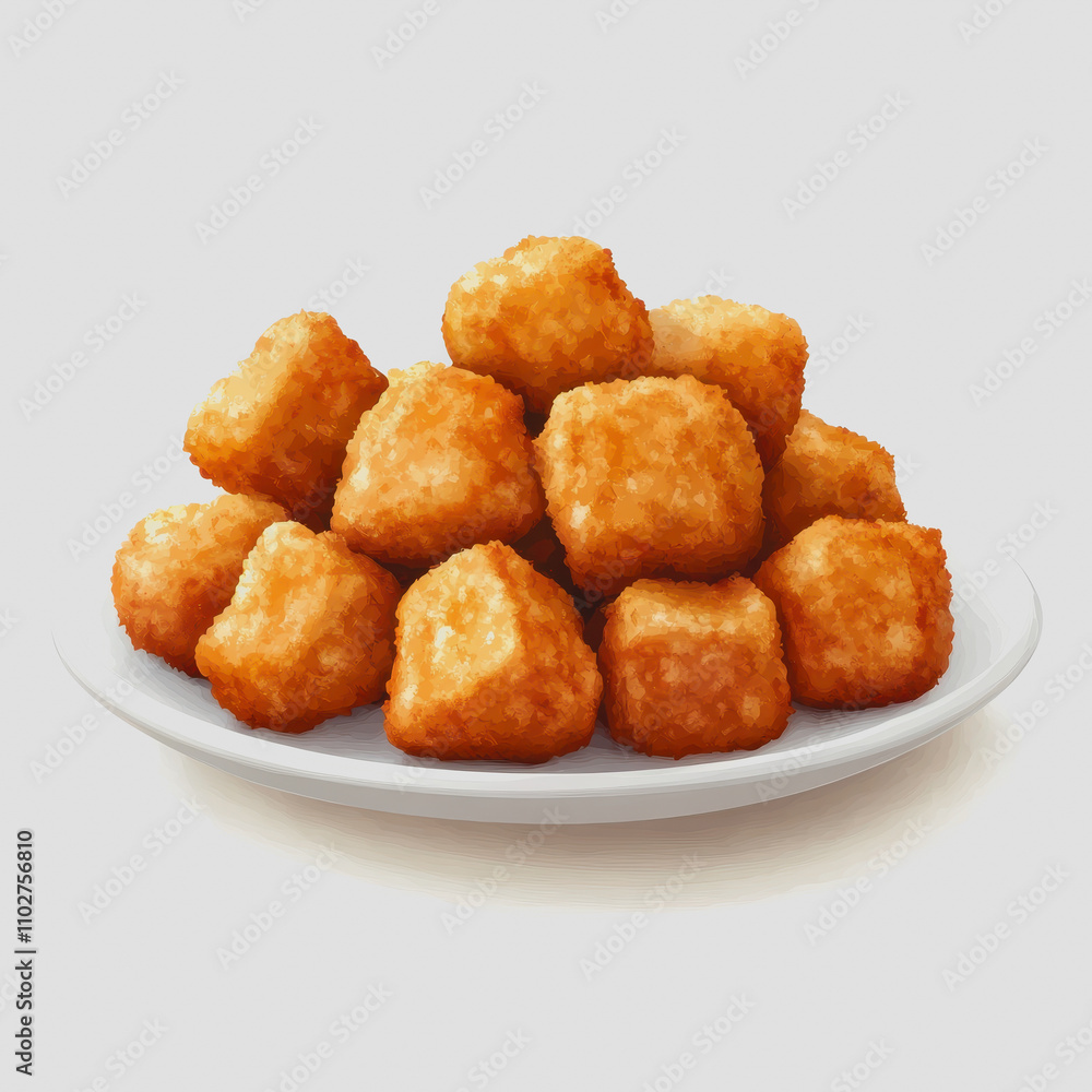 Delicious Golden Brown Fried Snacks Served on a White Plate, Perfectly Crispy and Irresistible Appetizer for Any Gathering or Meal, Featuring an Appetizing Display of Bite-Sized Treats Delicious Golden Brown Fried Snacks Served on a White Plate, Perfectly Crispy and Irresistible Appetizer for Any Gathering or Meal, Featuring an Appetizing Display of Bite-Sized Treats