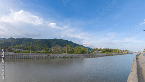 Panoramic view of the Gorontalo dam in Gorontalo province. photo