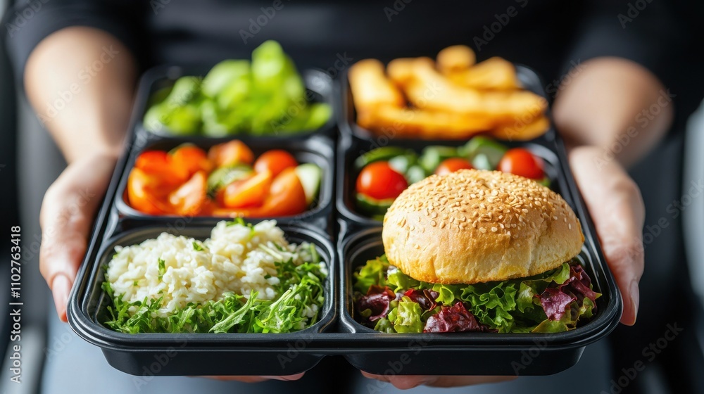 Inflight economy class meal presentation a close-up dining experience Inflight economy class meal presentation a close-up dining experience