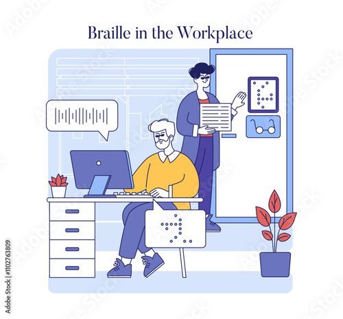 Inclusion In Media And Work. Flat Vector Illustration