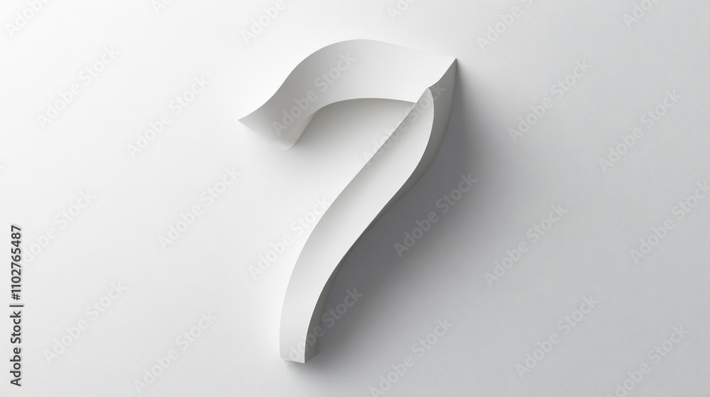 Naklejka premium A minimalist design featuring a stylized number seven against a light background.