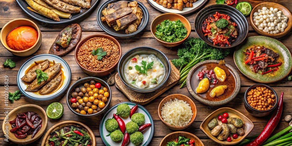 Traditional banquet dishes from rural Northeastern China, Chinese cuisine, rural, traditional, banquet, dishes Traditional banquet dishes from rural Northeastern China, Chinese cuisine, rural, traditional, banquet, dishes