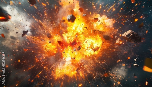 Wallpaper Mural Fiery Explosion. High detail explosion background concept Torontodigital.ca