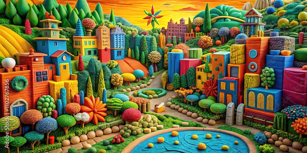 Fototapeta premium Crafting Sustainability: 3D Clay Art for a Responsible Future (SDG 12)