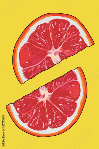 Colorful Sliced Citrus Fruits Illustration